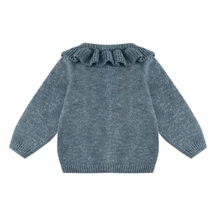 Organic Knit Cardigan | Grey blue- Product image n°1