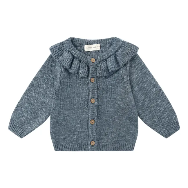 Cardigan Maille Bio | Bleu gris