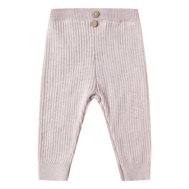 Legging de punto orgánico acanalado | Lila