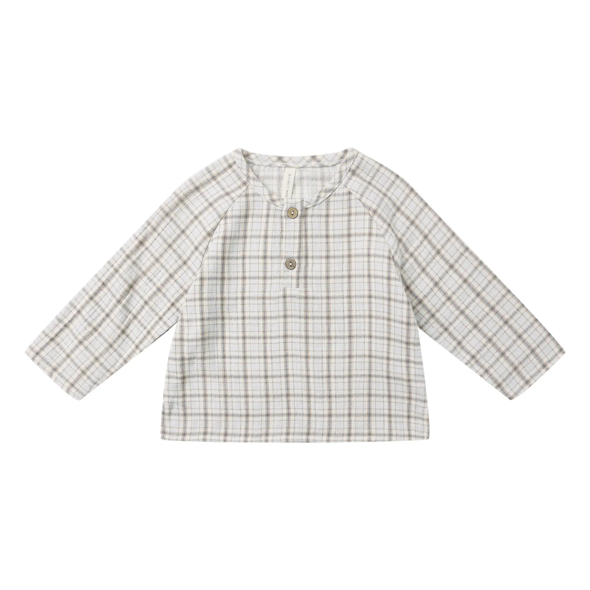 Quincy Mae Light Blue Kurta Zion Organic Cotton Gauze