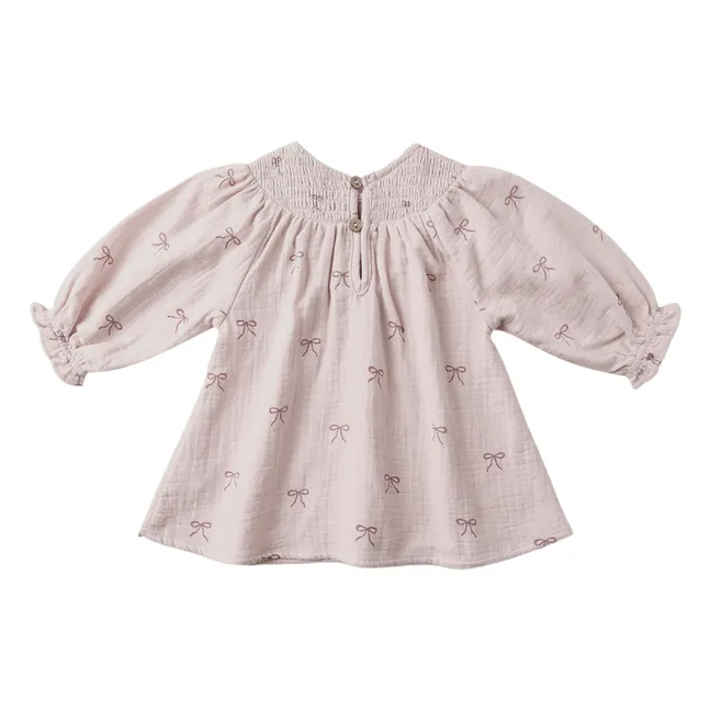 Robe Nœuds Gaze de Coton Bio | 	Lilas