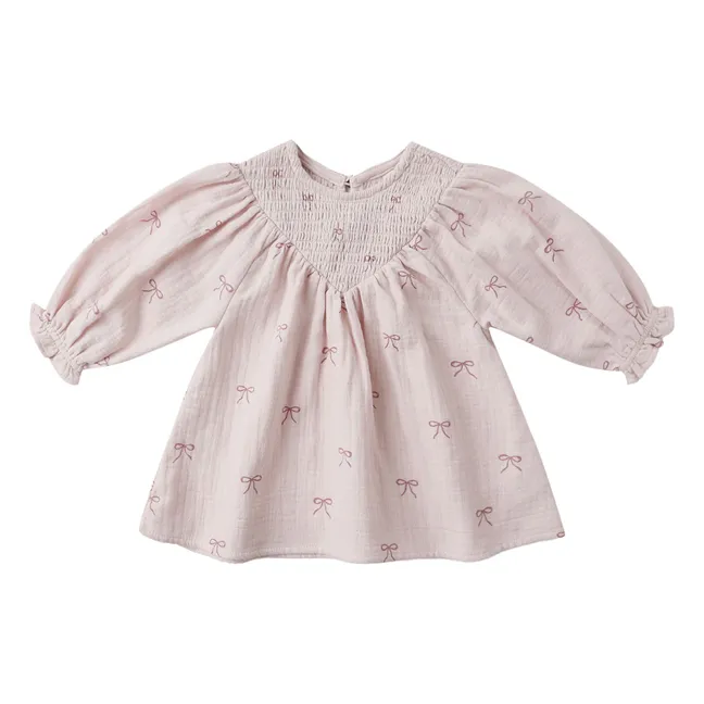 Robe Nœuds Gaze de Coton Bio | 	Lilas