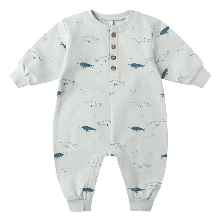 Combinaison Narvals Coton Bio | Bleu Clair- Image produit n°0