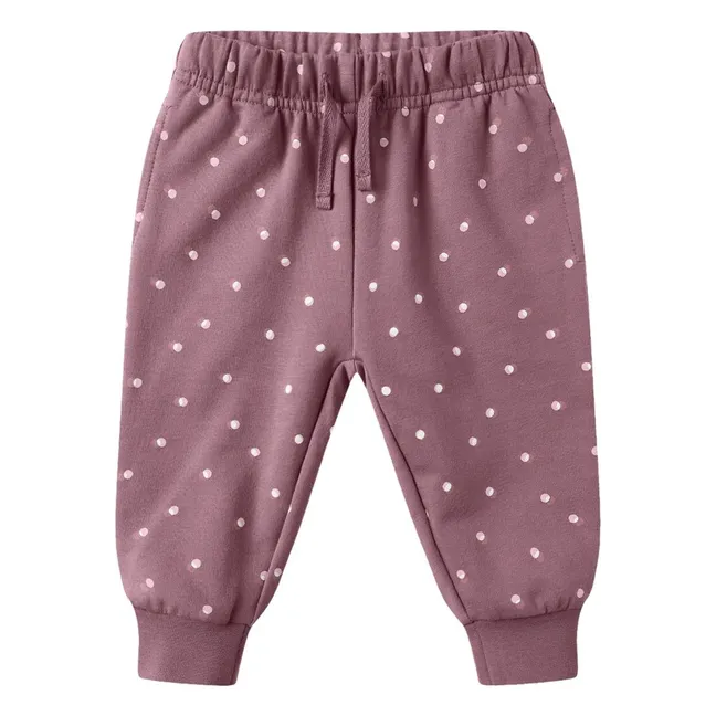 Organic Cotton Dots Jogger | Magenta