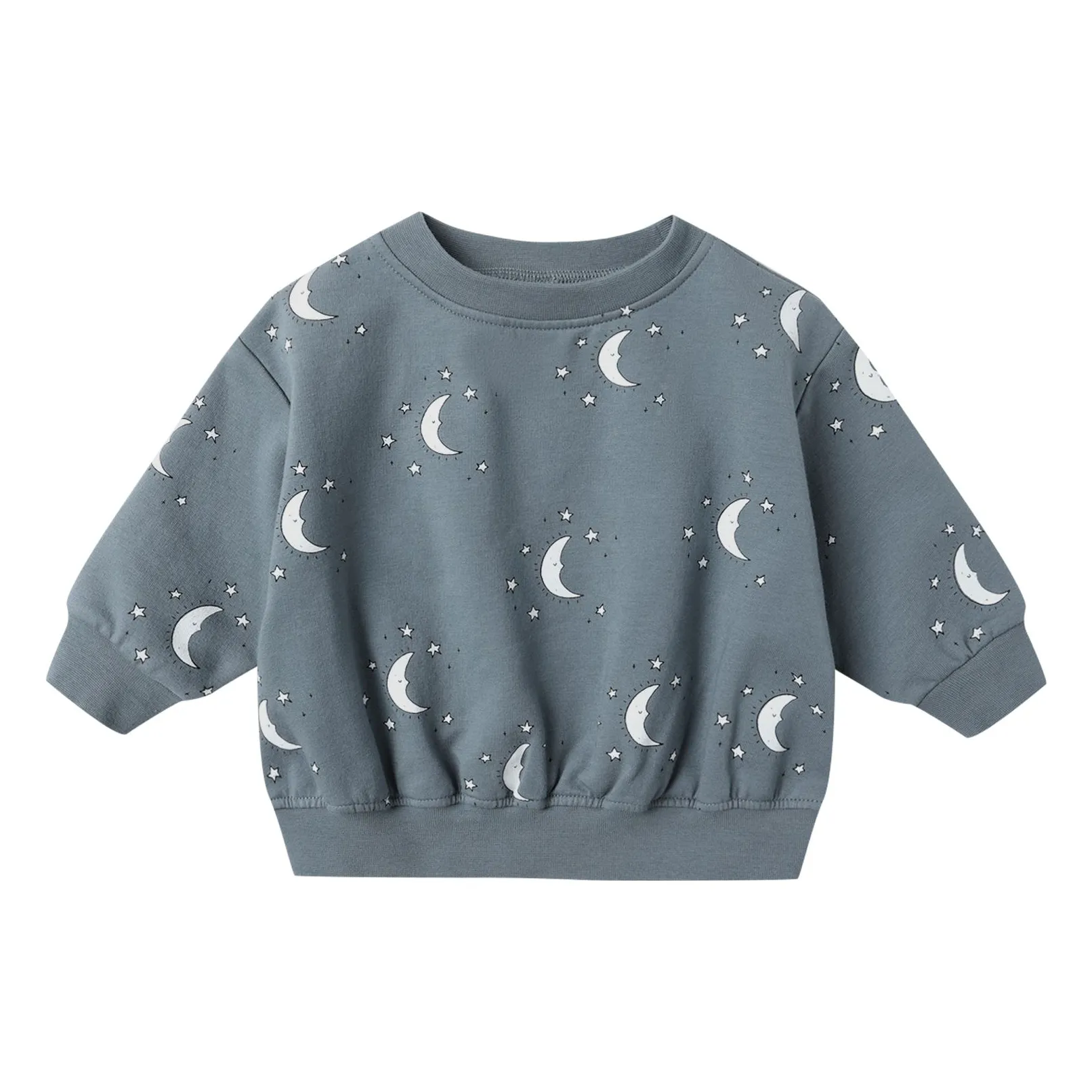 Quincy Mae Grey Blue Lunes Organic Cotton Sweatshirt