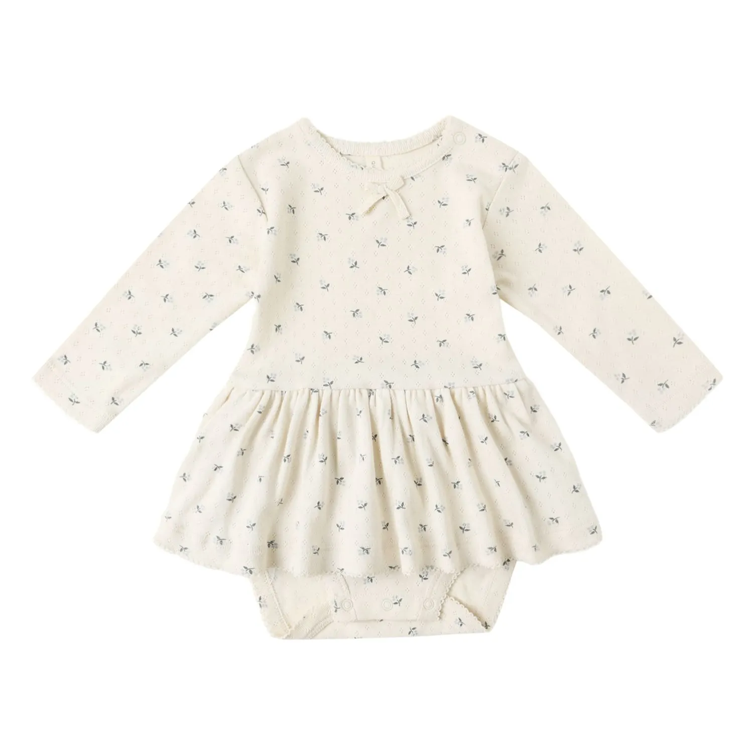 Quincy Mae Ecru Pointelle Organic Cotton Romper