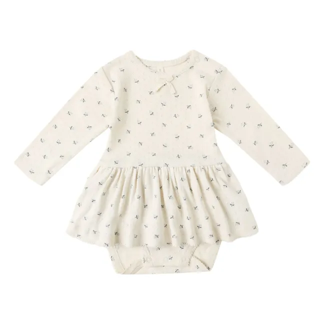 Pointelle Organic Cotton romper | Ecru