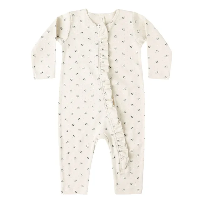 Pointelle organic cotton jumpsuit | Ecru
