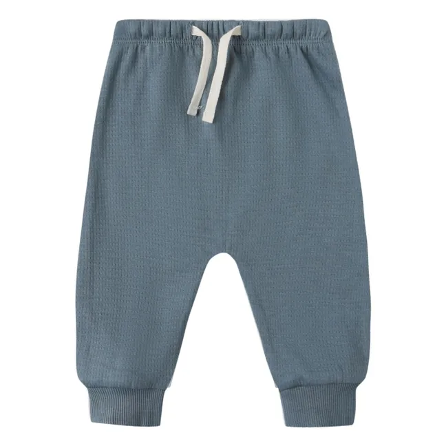 Jogger Pointelle Coton Bio | Bleu gris