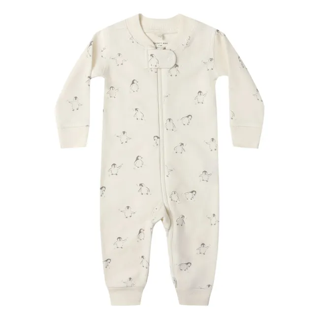 Combinaison Pingouins Coton Bio | Ivoire