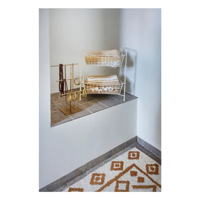 Tufted cotton bath mat | Red