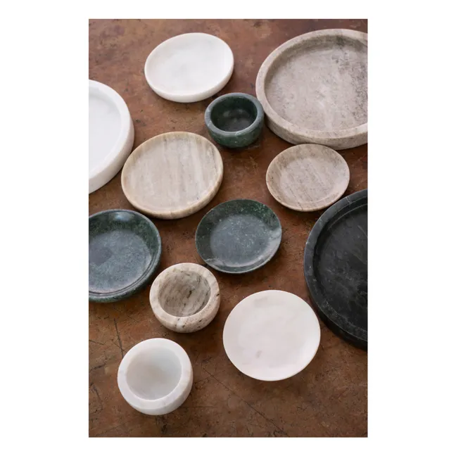 Plateau rond en marbre  | Blanc