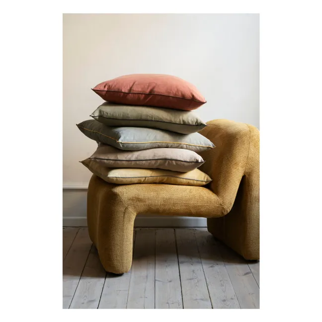 Linen and cotton cushion cover | Green