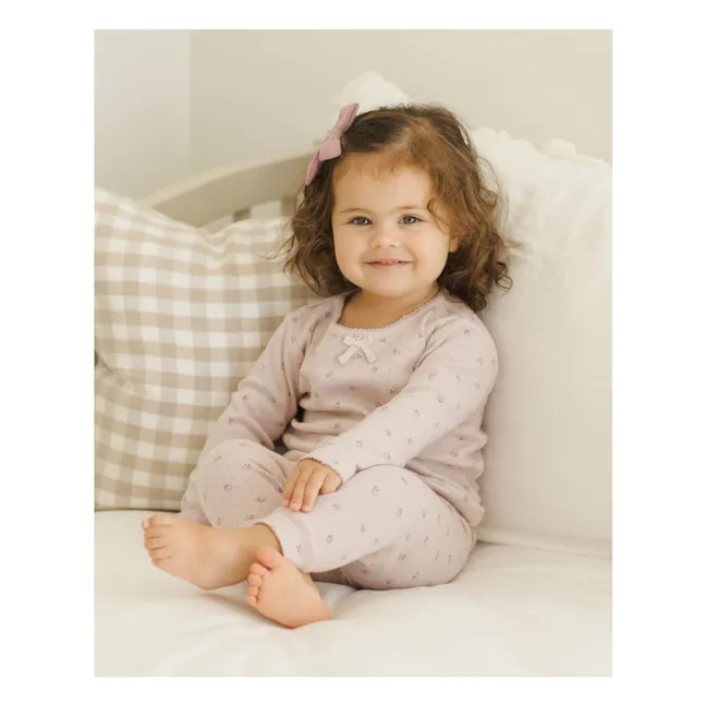 Pointelle Organic Cotton T-shirt and Legging Set | Lilac