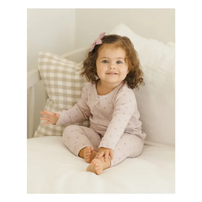 Pointelle Organic Cotton T-shirt and Legging Set | Lilac