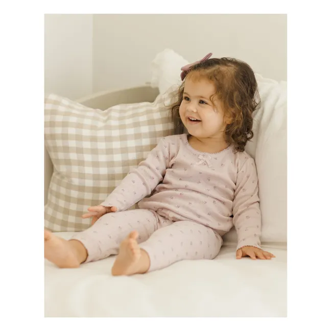 Pointelle Organic Cotton T-shirt and Legging Set | Lilac