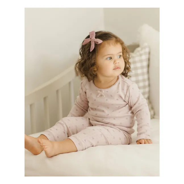 Pointelle Organic Cotton T-shirt and Legging Set | Lilac