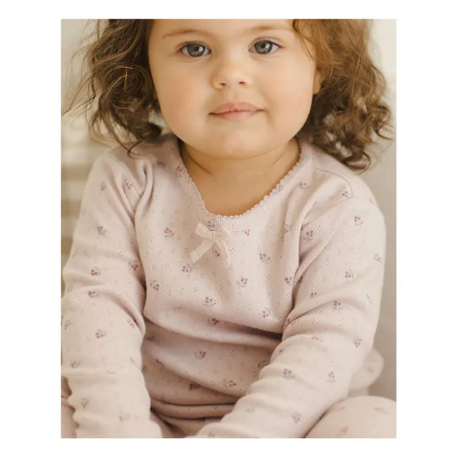 Ensemble T-shirt et Legging Pointelle Coton Bio | 	Lilas