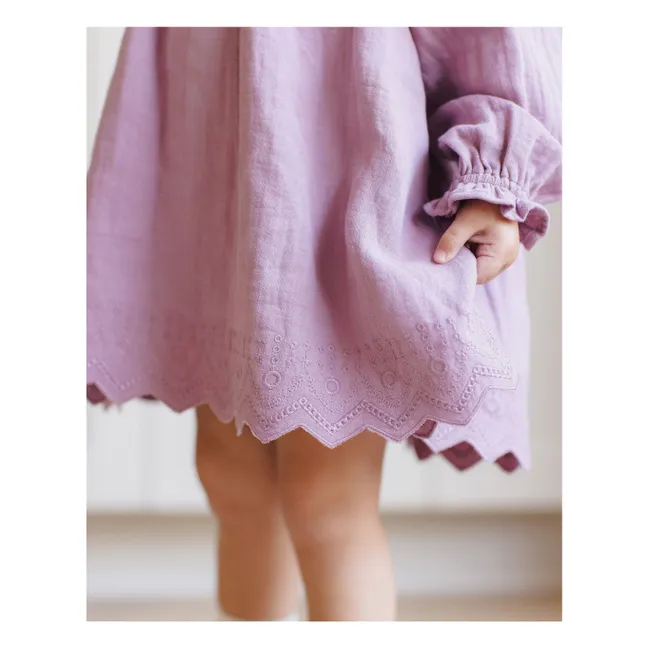 Kleid Isla Gaze aus Bio-Baumwolle | Magenta