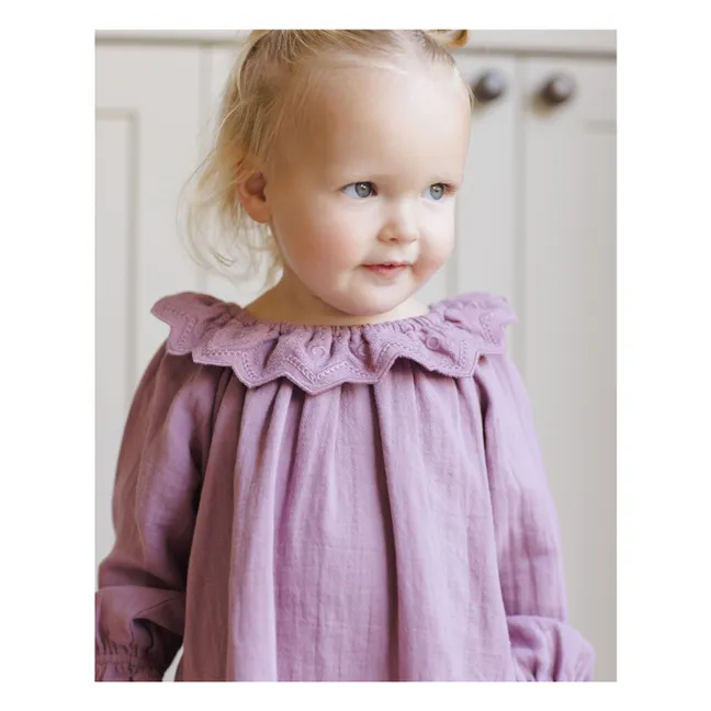 Kleid Isla Gaze aus Bio-Baumwolle | Magenta