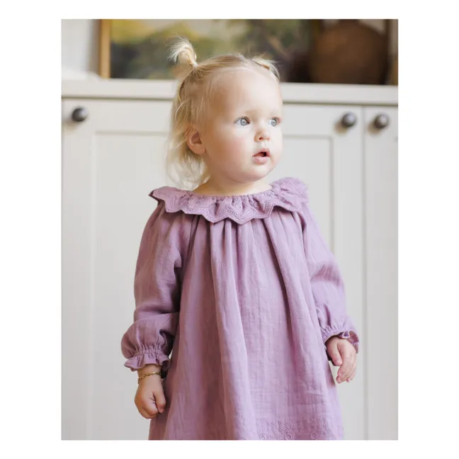 Kleid Isla Gaze aus Bio-Baumwolle | Magenta