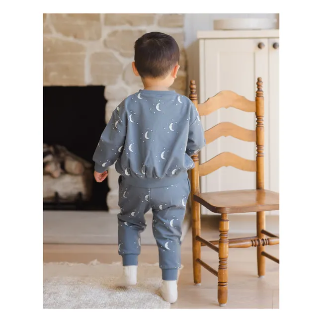 Sweat Lunes Coton Bio | Bleu gris