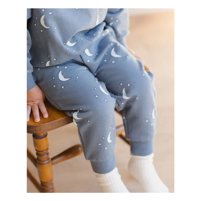 Lunes Organic Cotton Jogger | Grey blue