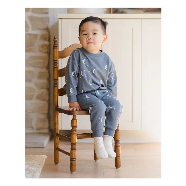 Lunes Organic Cotton Jogger | Grey blue