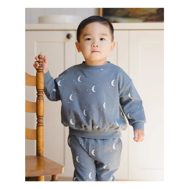 Lunes organic cotton sweatshirt | Grey blue