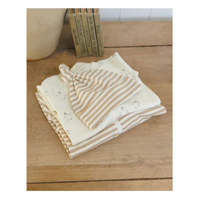 Combinaison Pingouins Coton Bio | Ivoire