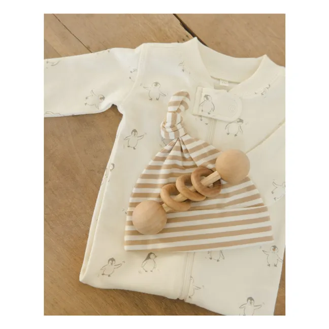 Combinaison Pingouins Coton Bio | Ivoire