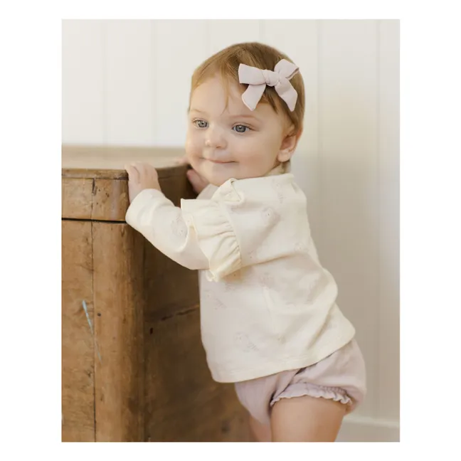 Lot de 3 Barrettes Nœuds Gaze de Coton Bio | 	Lilas