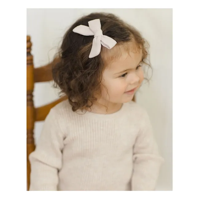 Lot de 3 Barrettes Nœuds Gaze de Coton Bio | 	Lilas