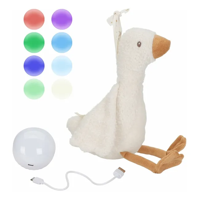 Peluche musical de ganso con luz | Blanco