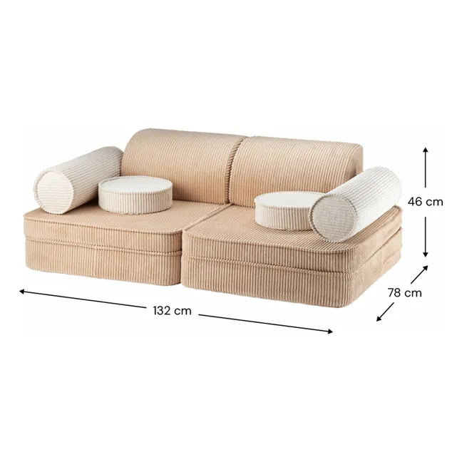 Modular corduroy sofa | Light brown