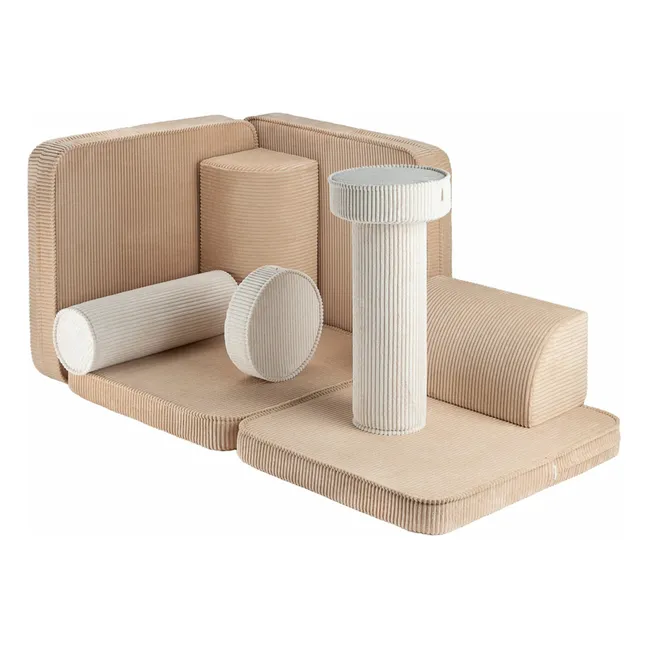 Modular corduroy sofa | Light brown