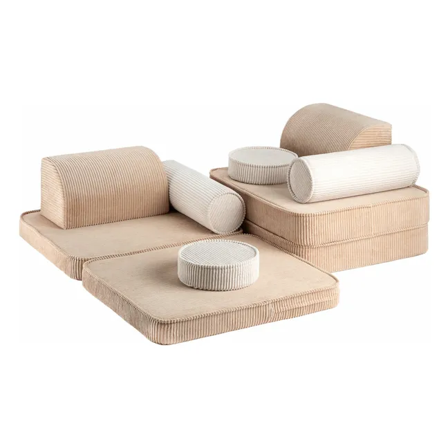 Modular corduroy sofa | Light brown