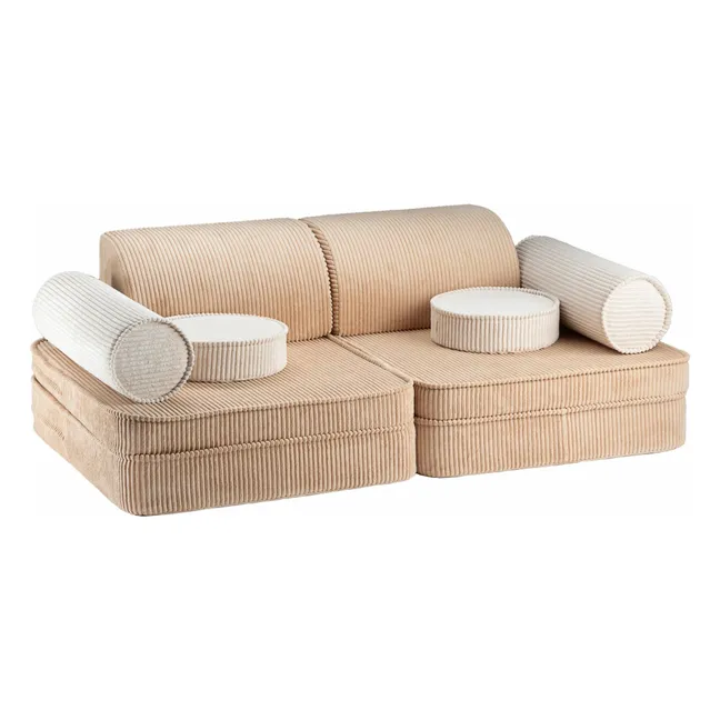 Modular corduroy sofa | Light brown