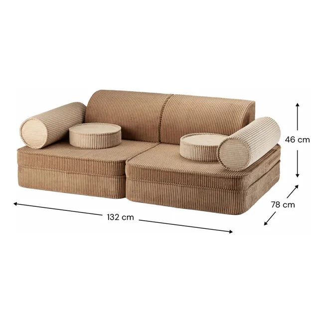 Modular corduroy sofa | Brown