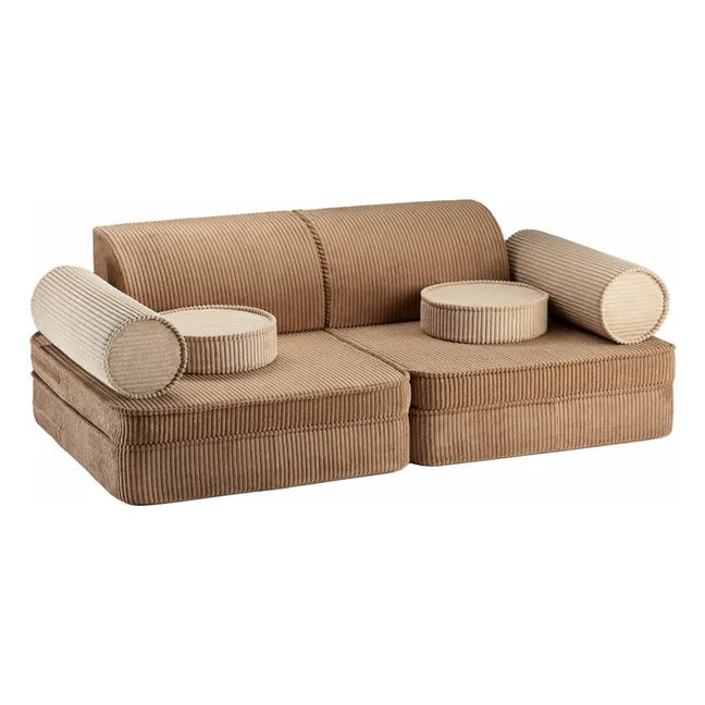 Modular corduroy sofa | Brown