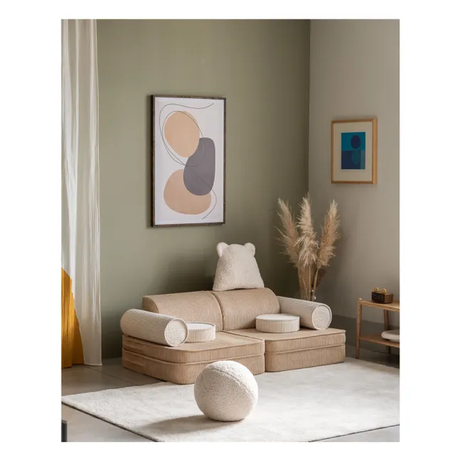 Modular corduroy sofa | Light brown