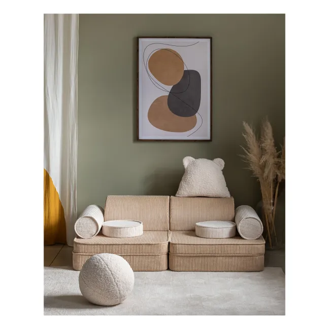 Modular corduroy sofa | Light brown