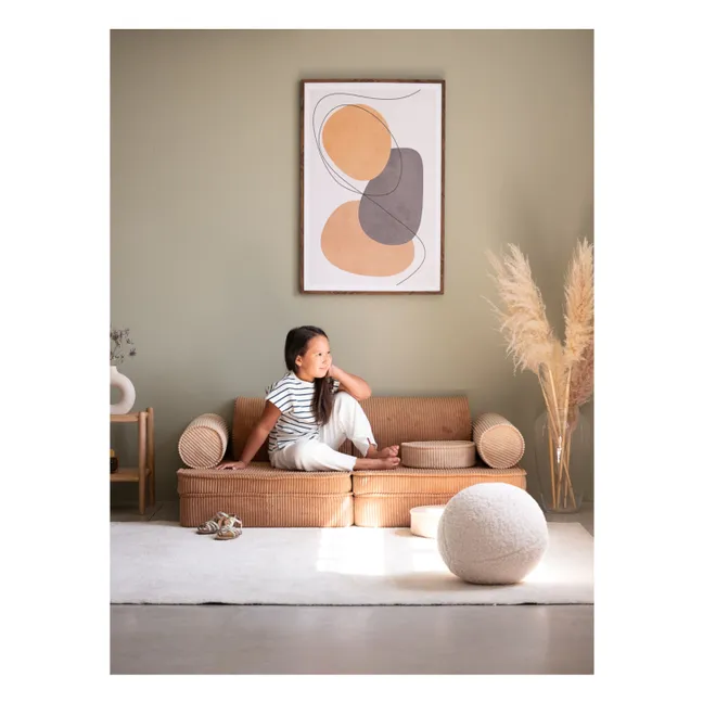 Canapé modulable en velours côtelé | Marron