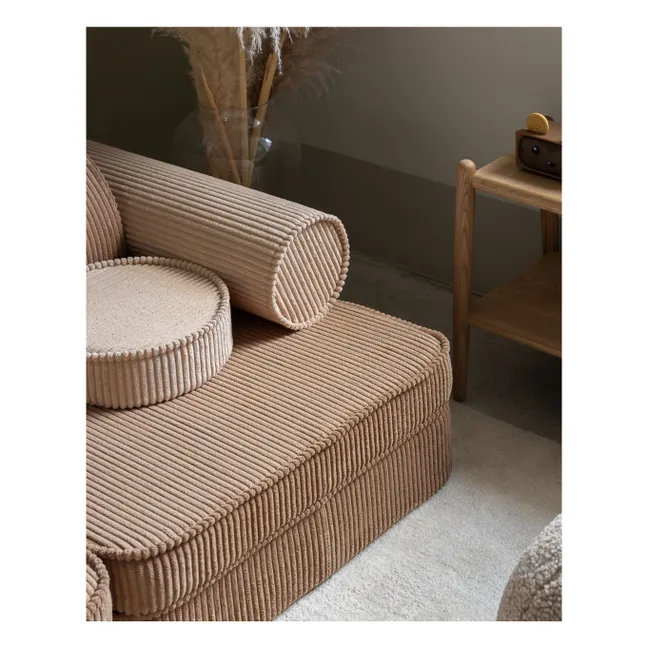 Canapé modulable en velours côtelé | Marron