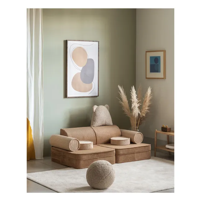 Modular corduroy sofa | Brown