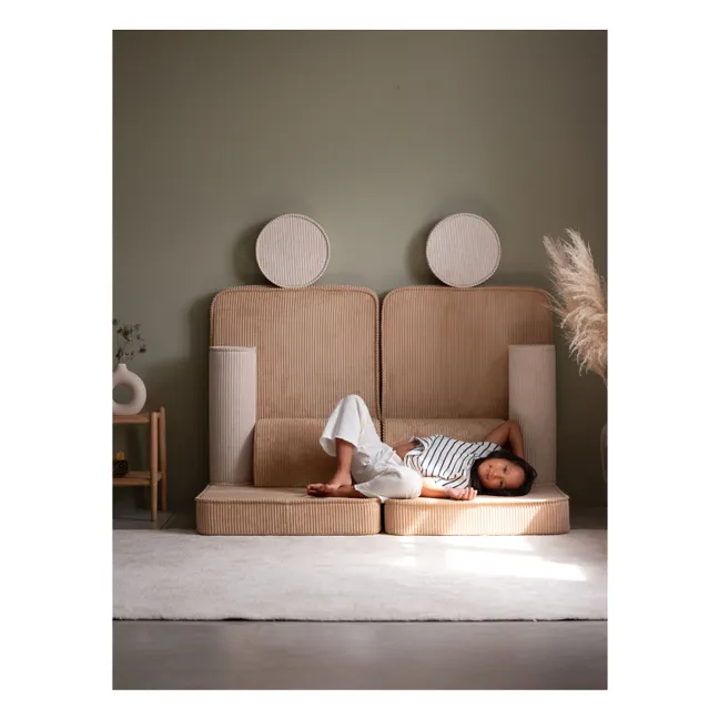 Modular corduroy sofa | Light brown