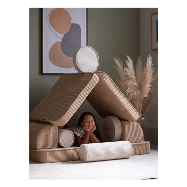 Modular corduroy sofa | Light brown