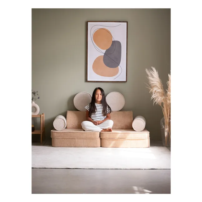 Modular corduroy sofa | Light brown
