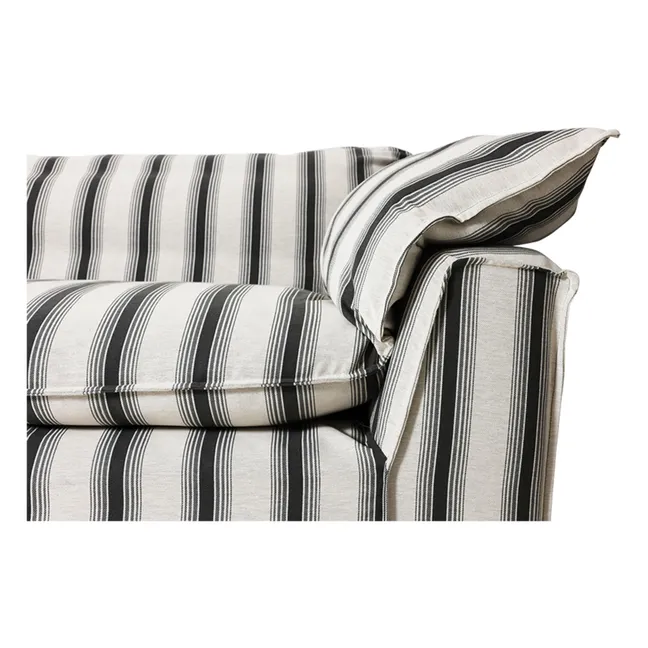 Gestreiftes 4-Sitzer-Sofa Nomad | Kreidefarbe