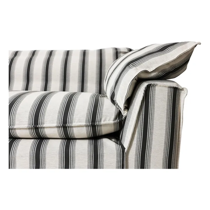 Canapé à rayures 4 places Nomad | Craie- Image produit n°6